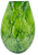 Zielony wazon szklany PKDB26, ręcznie wykonany ze skręconego, grubego szkła artystycznego do biura i domu.