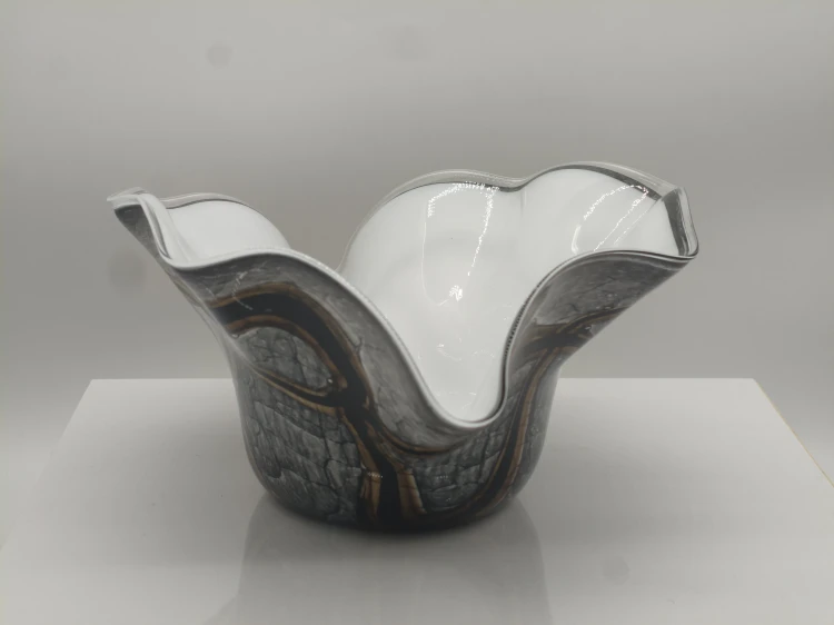 Ręcznie wykonana misa dekoracyjna ze szkła artystycznego KM Marble 45 cm