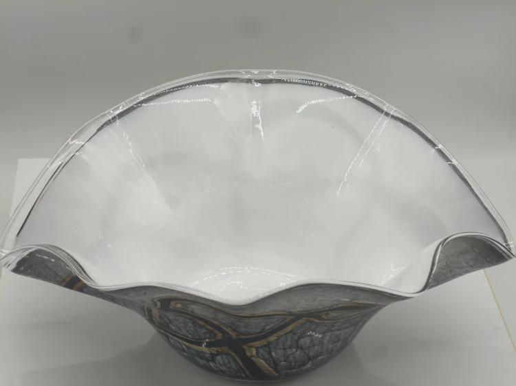 Duża misa dekoracyjna KM Marble ze szkła artystycznego do salonu i jadalni