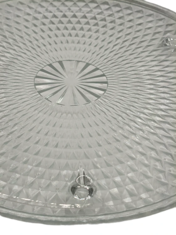 Patera dekoracyjna ze szkła 35 cm, stylowy talerz na owoce i ciasto z Krosna, doskonały pomysł na elegancki prezent.