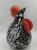 Szklana kura dekoracyjna wzór KCB, kolorowa figurka rzemieślnicza handmade z polskiej huty szkła artystycznego.