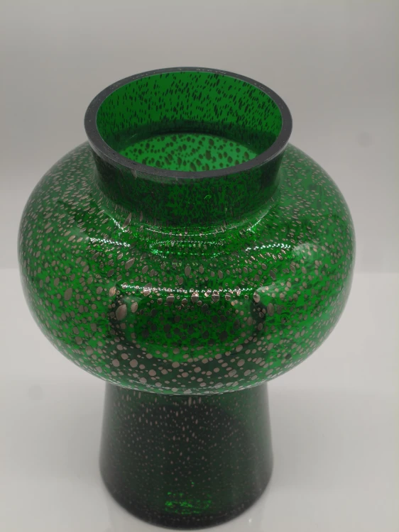 Szklany wazon artystyczny DUKLA Wenecki Szmaragd – polskie szkło handmade – 26 cm