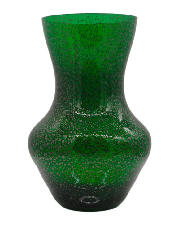 Klasyczny zielony wazon szklany artystyczny serii PARMA Wenecki Szmaragd wys 28 cm MIBA-GLASS