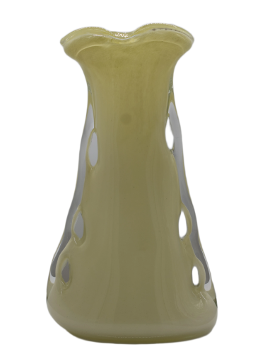 Wazon ozdobny Płetwa Rekina K-IVORY, luksusowe szkło handmade o barwie kości słoniowej do wnętrz.