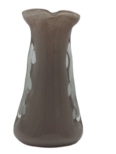 Ręcznie robiony wazon szklany Płetwa Rekina K-MAUVE 31 cm, elegancka dekoracja z polskiego szkła artystycznego w odcieniu fio