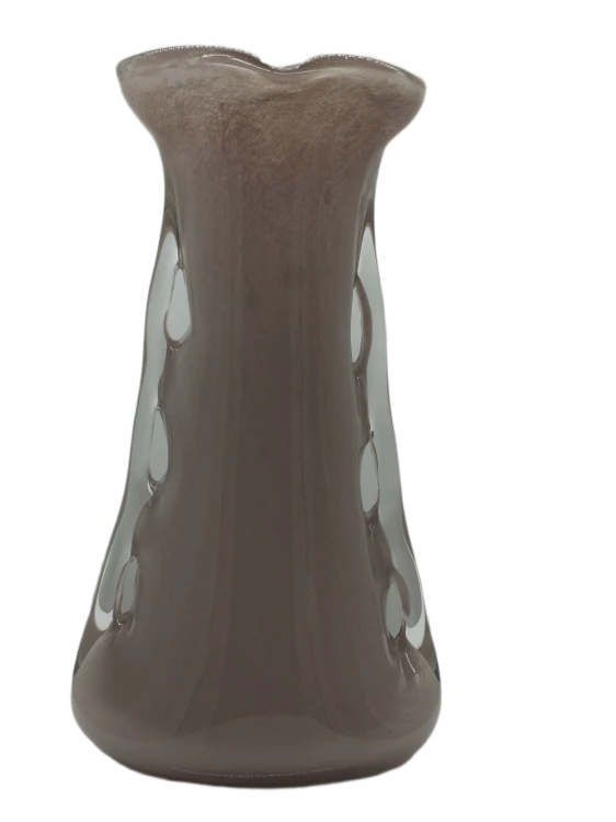 Ręcznie robiony wazon szklany Płetwa Rekina K-MAUVE 31 cm, elegancka dekoracja z polskiego szkła artystycznego w odcieniu fio