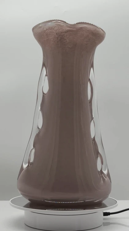 Szklany wazon artystyczny Płetwa Rekina K-MAUVE – polskie szkło handmade – 31 cm