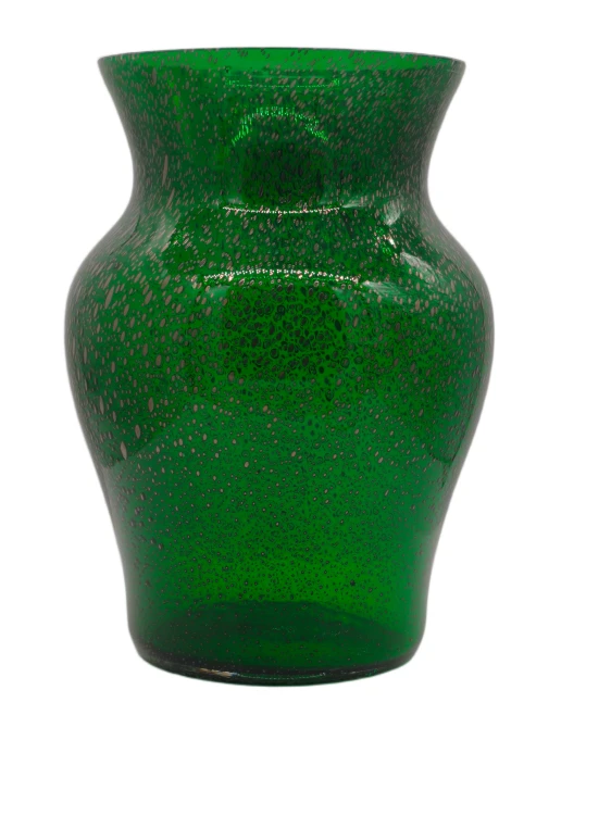 Artystyczny zielony wazon szklany serii SMUGA Wenecki Szmaragd wys 26 cm MIBA-GLASS