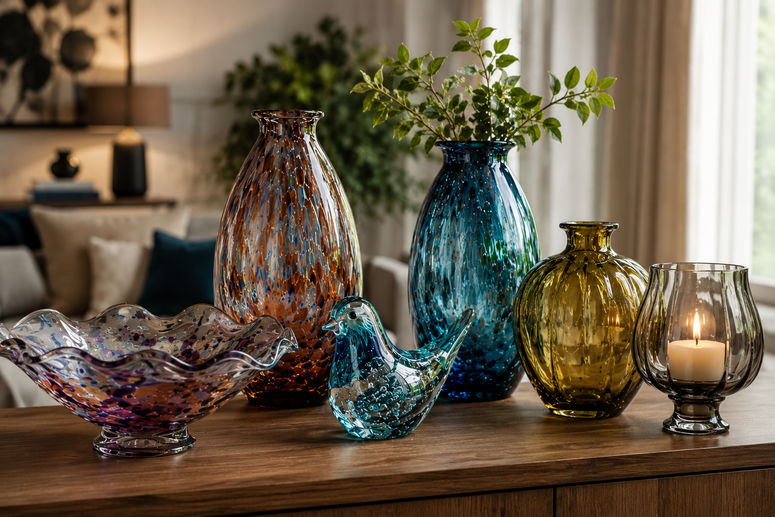 Kolekcja ręcznie formowanego szkła dekoracyjnego MIBA-GLASS